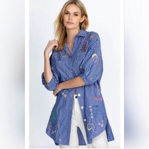 Johnny Was Workshop Sezane Weekend Oversized Embroidered Tunic size XL
